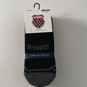 Kswiss Socks Mens Black 8 Pack No Show